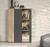Highboard "Avila" grau und Eiche Vitrine 90 x 132 cm mit Produktbild-Vorschau 6