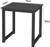 A 3D rendering of a black table with dimensions indicated. Anteprima dell’immagine prodotto