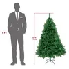 A silhouette of a man standing next to a Christmas tree, with height indicators for both. Produktbild-Vorschau