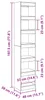 Boekenkast Zwart Eiken 40 x 30 x 198 cm Bewerkt hout Productafbeelding-voorbeeld 9