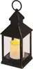 LED Dekoration – Laterne antik schwarz blinkend, 3x AAA, Innen, Vintage, Timer Produktbild-Vorschau