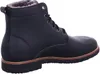 A black leather boot with fur lining, shown from the side. Produktbild-Vorschau