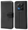 A black flip case for a smartphone, shown from the front and back. Produktbild-Vorschau
