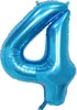 Fóliový balón číslo 4, cca 80 cm, modrý, na plnenie Náhľad obrázku produktu 1