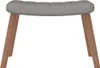 A gray upholstered ottoman with wooden legs is shown against a white background. Náhľad obrázku produktu