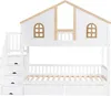 Letto a castello Sweiko, letto per bambini, con sponda di Anteprima dell’immagine prodotto 11