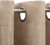 vidaXL Tende oscuranti occhielli look lino 2 pz. Beige Anteprima dell’immagine prodotto 3