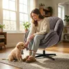 HOMCOM Ohrensessel Drehbarer Loungesessel mit Samtoptik, Produktbild-Vorschau 8