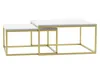 Two nesting coffee tables with white tops and gold metal frames are shown against a white background. Náhľad obrázku produktu