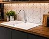 Granitspüle 76x44 cm mit Chrom Armatur – Küchenspüle aus Produktbild-Vorschau 11