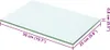A transparent glass shelf with dimensions indicated by text overlays. Voir les images du produit