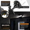 A solar security light mounted on a wall, with close-up views of its installation and features. Produktbild-Vorschau