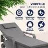 CASARIA® Sonnenliege mit Rollen Extra Breit 90cm 7cm Produktbild-Vorschau 9