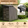 Abri à bois métallique avec toit et bâche 185x185x105cm Voir les images du produit 3
