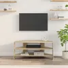 vidaXL Rohová TV skříňka Sonoma dub 102x40,5x45cm Materiál Náhled obrázku produktu 4