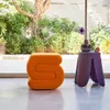 sweeek - Design-Hocker mit Bouclé-Bezug 1 Platz - Orange Produktbild-Vorschau 3