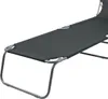 3-Bein Gartenliege Campingliege Schwarz 186x55x24cm  Sonnenschutzdach Voir les images du produit