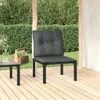 vidaXL Gartenstuhl mit Kissen Schwarz und Grau Poly Rattan Produktbild-Vorschau 2