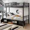 Sweiko ijzeren bedframe, stapelbed, open schoenenkast, Productafbeelding-voorbeeld 3