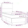 Boxspringbett mit Matratze & LED Creme 90x190 cm Stoff Produktbild-Vorschau 8