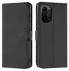 A black flip case for a smartphone, shown from the front and back. Produktbild-Vorschau