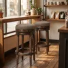 Tabouret de bar en bois pivotant, rembourré, design rétro Voir les images du produit 2