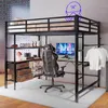 A loft bed with a desk and chair underneath, set up in a room. Náhled obrázku produktu