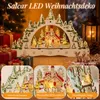 Salcar Houten kerstdorp, 3D lichtboog, 32 cm met 13 Productafbeelding-voorbeeld 5