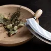 Navaris Kräuterbrett mit Mezzaluna Wiegemesser Kräuter - Produktbild-Vorschau 5