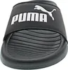 A close-up, front-facing view of a black Puma slide sandal. Anteprima dell’immagine prodotto
