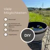 Große Holzfass-Optik Pflanzschale grau für draußen 51 x 36 Produktbild-Vorschau 4