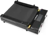A black foldable treadmill is shown from a slightly elevated diagonal angle against a white background. Anteprima dell’immagine prodotto