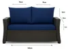 Coussin de jardin Ensemble de coussins, bleu – 140x50 + Voir les images du produit 3