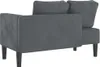 vidaXL Chaiselongue mit Kissen Dunkelgrau Samt Produktbild-Vorschau 5