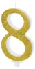 Geburtstagskerze Zahlen 0 bis 9 gold glitzernd 10cm Produktbild-Vorschau 1