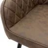 A close-up view of a brown upholstered chair with diamond stitching. Náhľad obrázku produktu