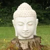 Buddha Kopf Figur Garten Weiß Marmor Optik Produktbild-Vorschau