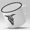 Huuraa Emaille Tasse Büffelschädel Geschenk Kaffeebecher Produktbild-Vorschau 2