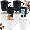 Vilde | Set de tasses à café - Blanc Et Noir - 400 ml - 8 Voir les images du produit 2
