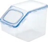 A clear plastic food storage container with a blue lid and locking mechanism. Anteprima dell’immagine prodotto