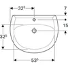 Geberit Waschtisch RENOVA m HL mit Überlauf 650x510mm Produktbild-Vorschau 3