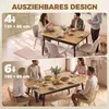 HOMCOM Ausziehbarer Esstisch mit abgerundeten Ecken, Eiche Produktbild-Vorschau 4