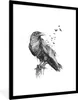 MuchoWow® Gerahmtes Poster Krähe - Vögel - Schwarz und weiß Produktbild-Vorschau 1