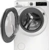 A front view of a white washing machine with its door slightly ajar. Produktbild-Vorschau