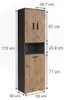 Hochschrank Vicco Irma Anthrazit/Artisan 50 x 172 cm mit Produktbild-Vorschau 7