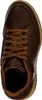 A top-down view of a brown leather sneaker. Voir les images du produit