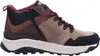A side view of a beige and brown hiking boot for women. Produktbild-Vorschau