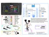 A collage of images showing the back of a car stereo unit with various ports and wiring diagrams, along with wiring harnesses and accessory modules. Voir les images du produit