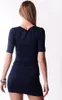 Damen Minikleid Dress V-Ausschnitt 3/4 Ärmel; Dunkelblau Produktbild-Vorschau 2