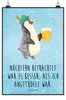 Mr. & Mrs. Panda Bild Pinguin Bier DIN A5 - Eisblau - Produktbild-Vorschau 1